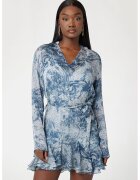 Guess Rochie cu croiala in A - imprimeu si decolteu in V - Albastru lavanda/Transparent