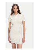 Guess Rochie din amestec de viscoza cu guler polo