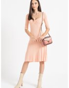 Guess Rochie evazata cu aspect striat - Roz somon