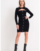 Guess Rochie mini tricotata cu bolero - Negru