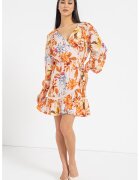 Guess Rochie petrecuta din amestec de in - Portocaliu