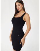 Guess Rochie scurta cu croiala cambrata - Negru stins