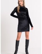 Guess Rochie scurta cu decolteu la baza gatului si maneci lungi - Negru