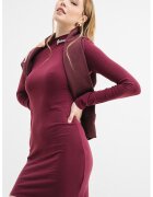 Guess Rochie slim fit cu guler scurt - Violet tyrian
