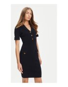 Guess Rochie tricotata cu devolteu in V - Bleumarin