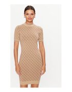 Guess Rochie tricotata cu guler scurt si monograma