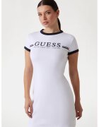 Guess Rochie-tricou cu imprimeu logo - Alb/Bleumarin
