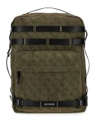Guess Rucsac cu model monograma - Negru/Verde feriga