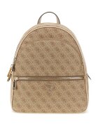 Guess Rucsac din piele ecologica cu model monograma Manhattan II - Maro deschis