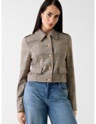 Guess Sacou cu model in carouri - Maro/Albastru deschis