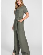 Guess Salopeta din amestec de cupro - Verde feriga
