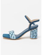 Guess Sandale cu toc masiv - Albastru