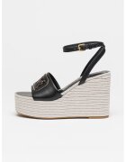 Guess Sandale-espadrile wedge - Auriu/Negru