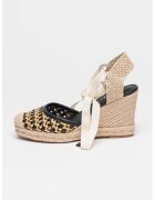 Guess Sandale-espadrille wedge - Negru/Bej