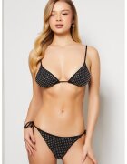 Guess Sutien de baie cu strasuri - Negru/Argintiu