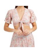 Guess Top dama - Bumbac - Verde/Roz