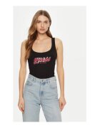 Guess Top Din Bumbac Cu Decolteu Patrat Si Logo