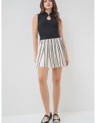 Guess Top striat cu decupaj - Negru
