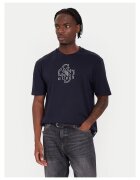 Guess Tricou barbati albastru inchis - bumbac