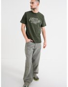 Guess Tricou brodat de bumbac - Kaki inchis