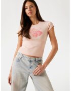 Guess Tricou crop din amestec de modal cu logo