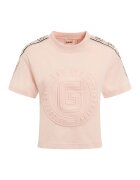 Guess Tricou crop din bumbac pentru fitness - Alb murdar