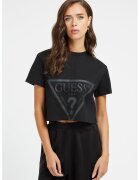 Guess Tricou crop pentru fitness Adele - Negru