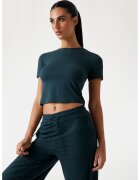 Guess Tricou crop pentru fitness - Albastru petrol