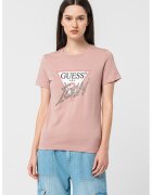 Guess Tricou cu aplicatie logo cu strasuri - Roz