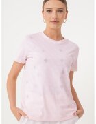 Guess Tricou cu model monograma - Alb/Roz/Argintiu