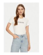 Guess Tricou dama din amestec de bumbac cu model uni