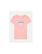 Guess Tricou din amestec de bumbac cu imprimeu logo si decolteu rotund