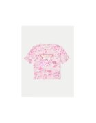 Guess Tricou din amestec de bumbac cu imprimeu tropical si logo