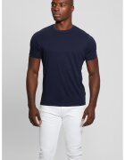 Guess Tricou din bumbac cu decolteu la baza gatului - Bleumarin
