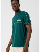Guess Tricou din bumbac cu logo - Verde pal/Verde englez