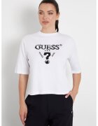 Guess Tricou din bumbac cu paiete pentru antrenament - Alb/Negru