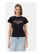 Guess Tricou eco-friendly cu guler rotund - Negru