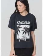 Guess Tricou regular-fit cu imprimeu grafic - Alb optic/Gri inchis