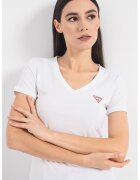 Guess Tricou slim fit cu decolteu in V - Alb