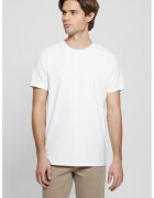 Guess Tricou slim fit cu decolteu la baza gatului - Alb optic