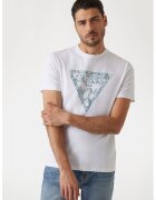Guess Tricou slim fit cu imprimeu logo - Alb/Alb fildes/Albastru prafuit