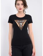 Guess Tricou slim fit cu strasuri si logo - Negru/Negru stins