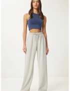 Happiness Istanbul Pantaloni dama - - pantaloni de trening - picior lat - gri - textil