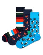 Happy socks Set de sosete lungi unisex- 3 perechi - Albastru