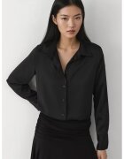 HiCCUP Camasa dama - camasa satin cu maneca lunga - negru - textil
