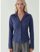 HiCCUP Camasa dama - eleganta - maneca lunga - bleumarin - textil - Bleumarin