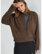 HiCCUP Cardigan tricotat scurt - cu nasturi - maro - tricot
