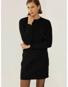 HiCCUP Compleu dama pulover tricotat si fusta mini cu talie inalta - negru