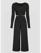 HiCCUP Compleu dama - slim fit - negru - jerseu