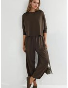 HiCCUP Costum dama - bluza si pantaloni - maro cafea - material modal - One Size